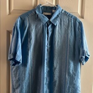Cubavera short sleeved  Blue Men's Shirt size L